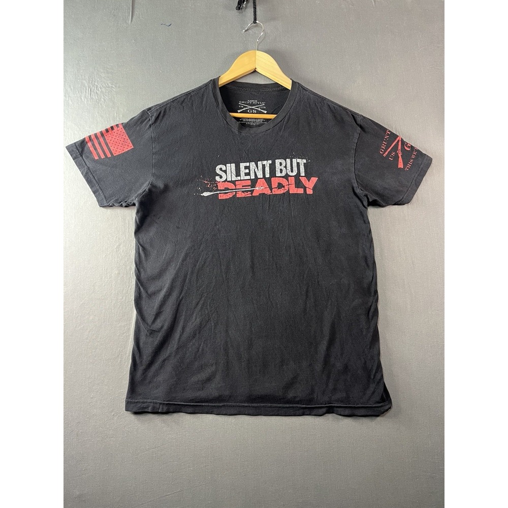 GRUNT STYLE Men's T-Shirt Silent But Deadly Size Large Black